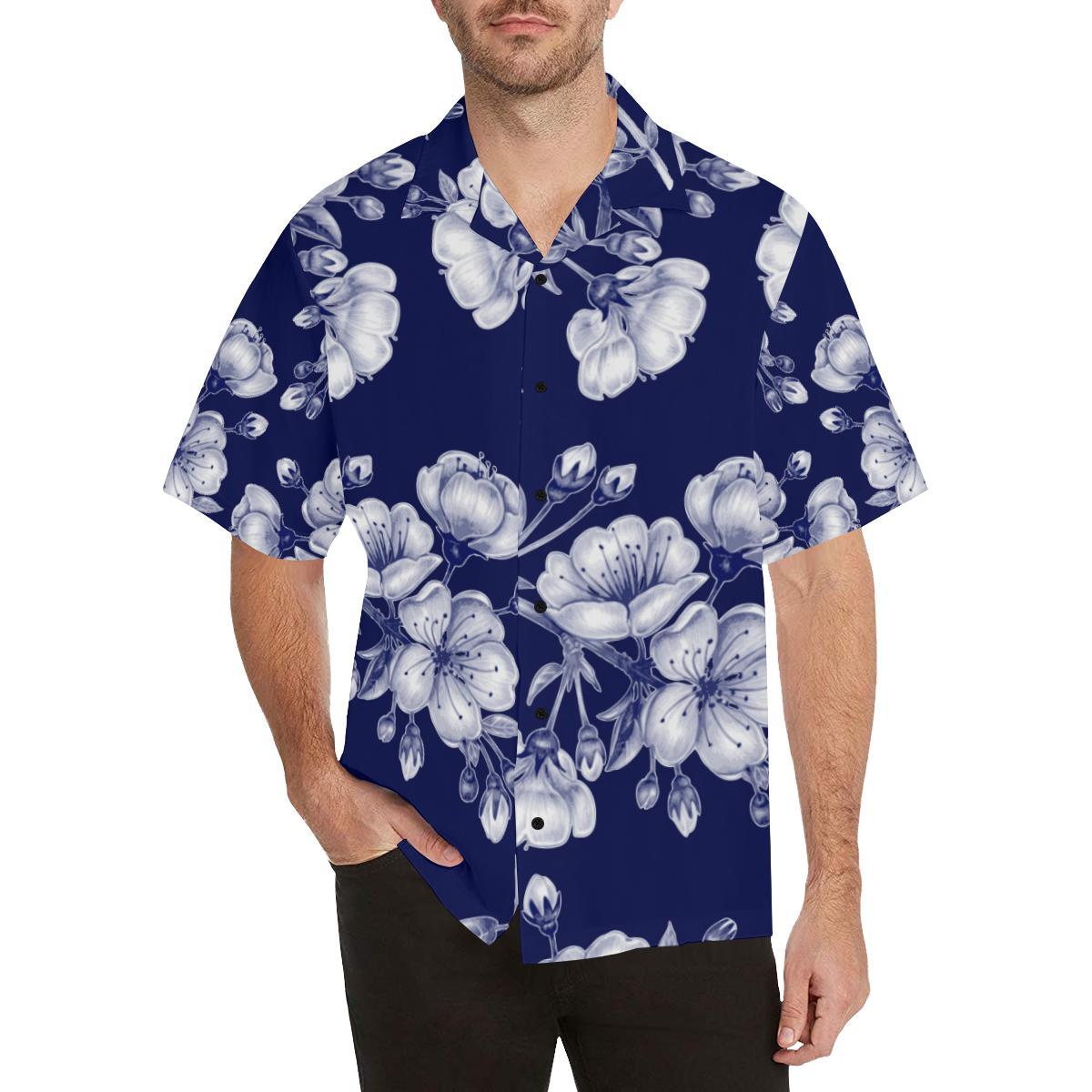 Cherry Blossom Pattern Print Design CB01 Men Hawaiian Shirt-JorJune