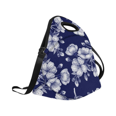 Cherry Blossom Pattern Print Design CB01 Neoprene Lunch Bag-JorJune