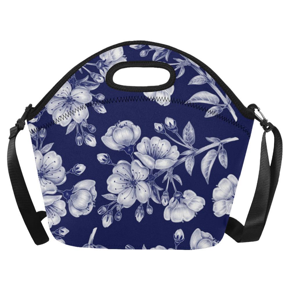 Cherry Blossom Pattern Print Design CB01 Neoprene Lunch Bag-JorJune