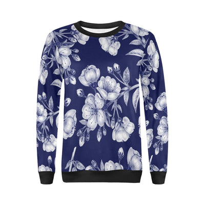 Cherry Blossom Pattern Print Design CB01 Women Long Sleeve Sweatshirt-JorJune