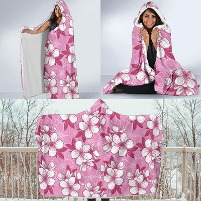 Cherry Blossom Pattern Print Design CB02 Hooded Blanket-JORJUNE.COM