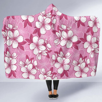 Cherry Blossom Pattern Print Design CB02 Hooded Blanket-JORJUNE.COM