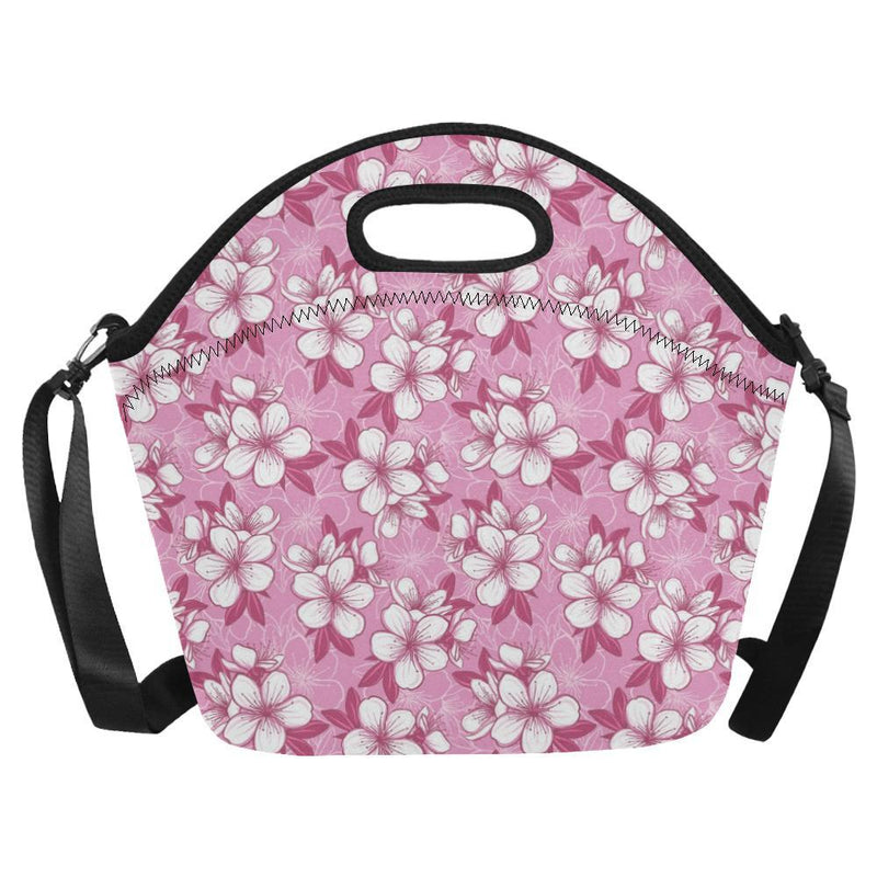 Cherry Blossom Pattern Print Design CB02 Neoprene Lunch Bag-JorJune