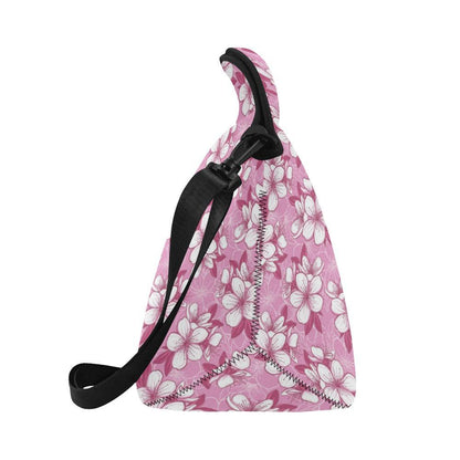 Cherry Blossom Pattern Print Design CB02 Neoprene Lunch Bag-JorJune