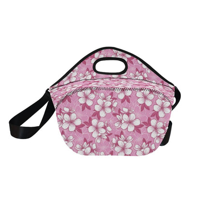 Cherry Blossom Pattern Print Design CB02 Neoprene Lunch Bag-JorJune