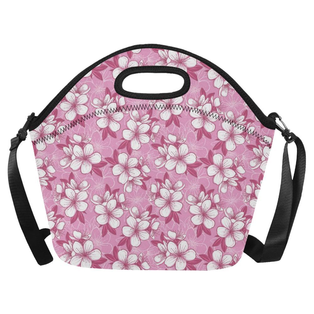 Cherry Blossom Pattern Print Design CB02 Neoprene Lunch Bag-JorJune