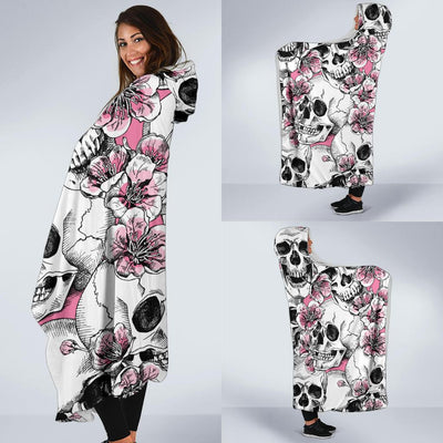 Cherry Blossom Pattern Print Design CB03 Hooded Blanket-JORJUNE.COM