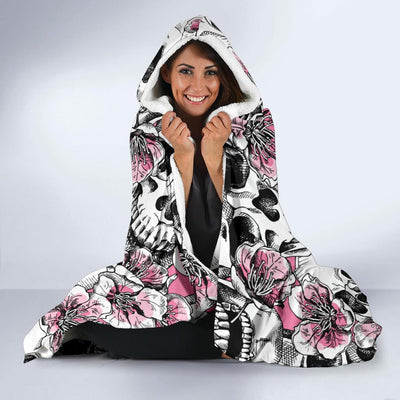 Cherry Blossom Pattern Print Design CB03 Hooded Blanket-JORJUNE.COM