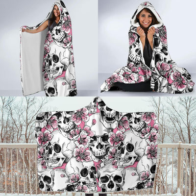 Cherry Blossom Pattern Print Design CB03 Hooded Blanket-JORJUNE.COM