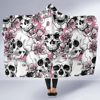 Cherry Blossom Pattern Print Design CB03 Hooded Blanket-JORJUNE.COM