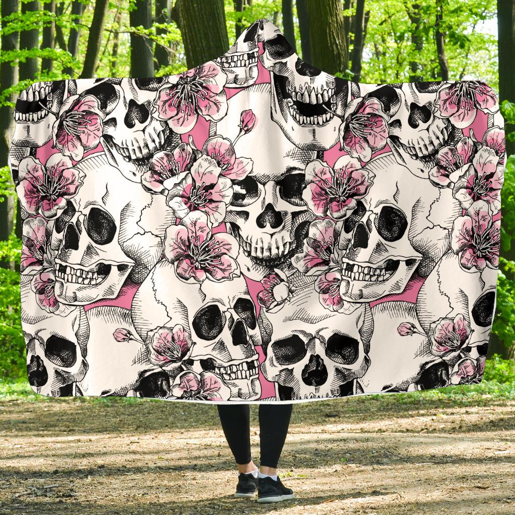 Cherry Blossom Pattern Print Design CB03 Hooded Blanket-JORJUNE.COM