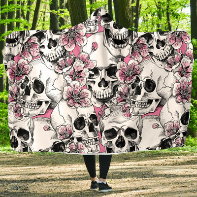 Cherry Blossom Pattern Print Design CB03 Hooded Blanket-JORJUNE.COM