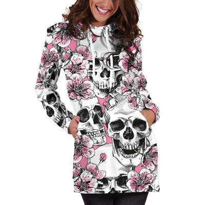 Cherry Blossom Pattern Print Design CB03 Women Hoodie Dress