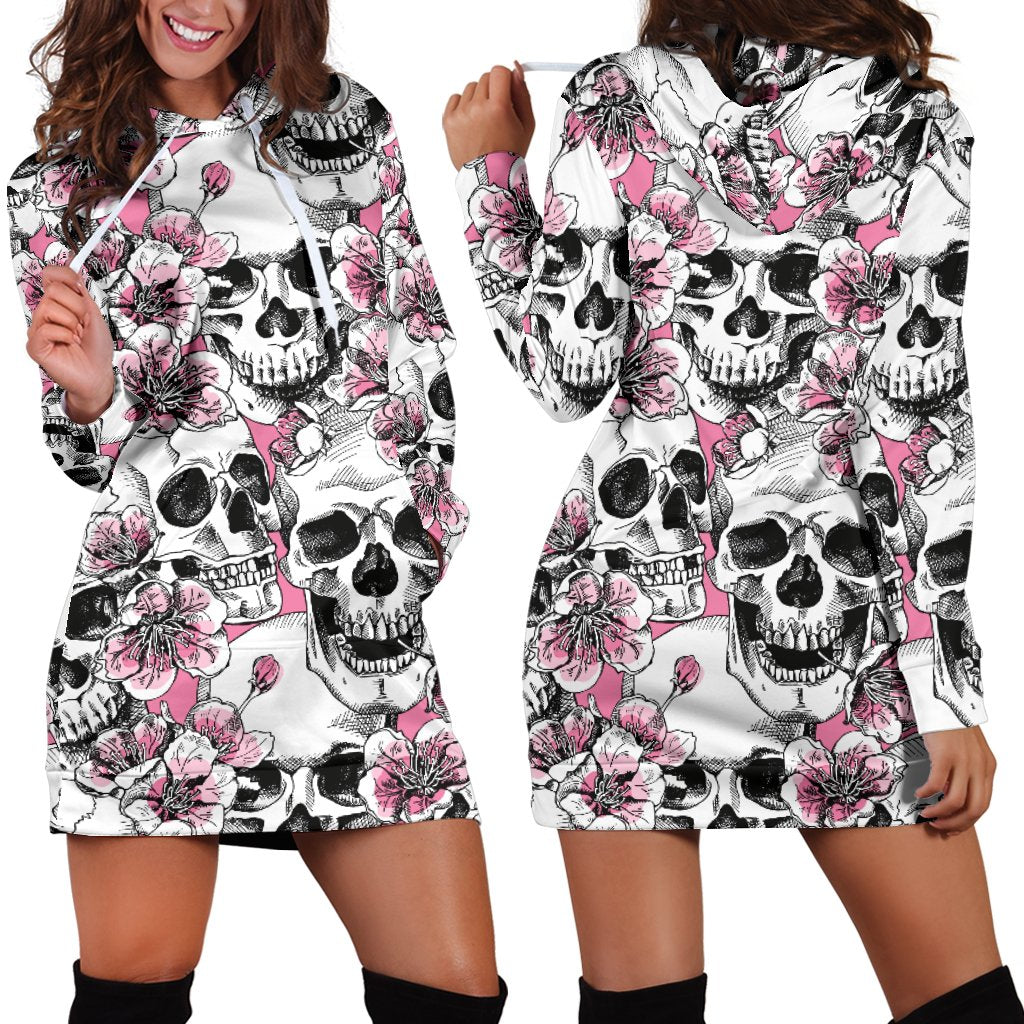 Cherry Blossom Pattern Print Design CB03 Women Hoodie Dress