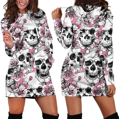 Cherry Blossom Pattern Print Design CB03 Women Hoodie Dress