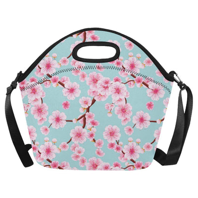 Cherry Blossom Pattern Print Design CB04 Neoprene Lunch Bag-JorJune