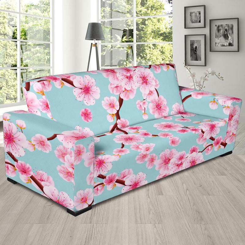 Cherry Blossom Pattern Print Design CB04 Sofa Slipcover-JORJUNE.COM