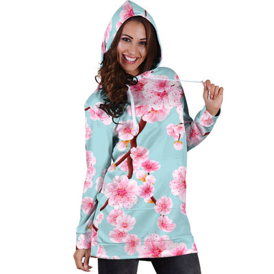 Cherry Blossom Pattern Print Design CB04 Women Hoodie Dress