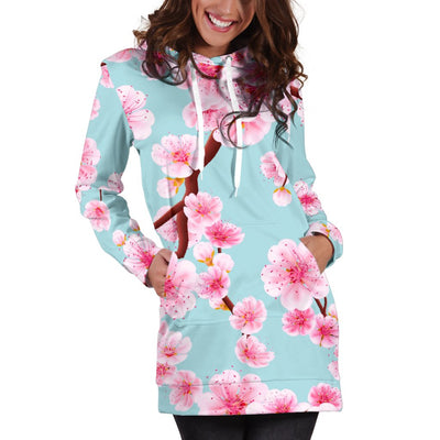 Cherry Blossom Pattern Print Design CB04 Women Hoodie Dress