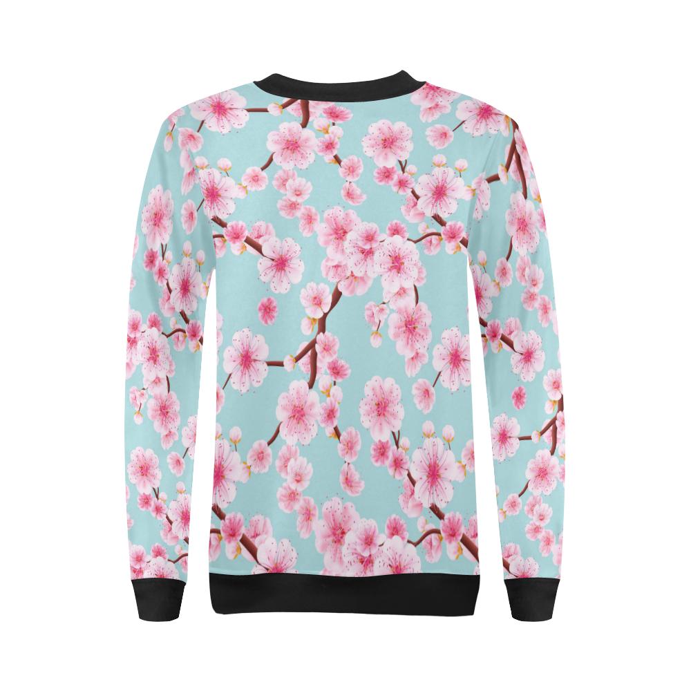 Cherry Blossom Pattern Print Design CB04 Women Long Sleeve Sweatshirt-JorJune
