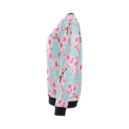 Cherry Blossom Pattern Print Design CB04 Women Long Sleeve Sweatshirt-JorJune