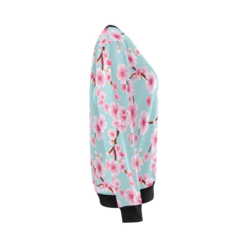 Cherry Blossom Pattern Print Design CB04 Women Long Sleeve Sweatshirt-JorJune