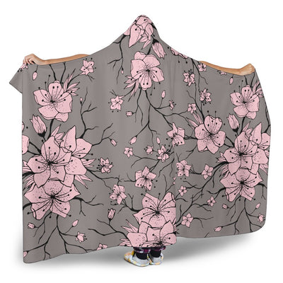 Cherry Blossom Pattern Print Design CB05 Hooded Blanket-JORJUNE.COM