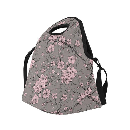 Cherry Blossom Pattern Print Design CB05 Neoprene Lunch Bag-JorJune