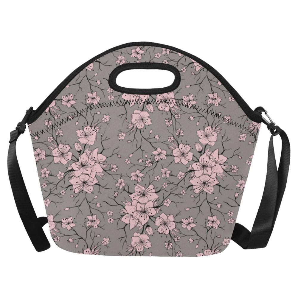 Cherry Blossom Pattern Print Design CB05 Neoprene Lunch Bag-JorJune