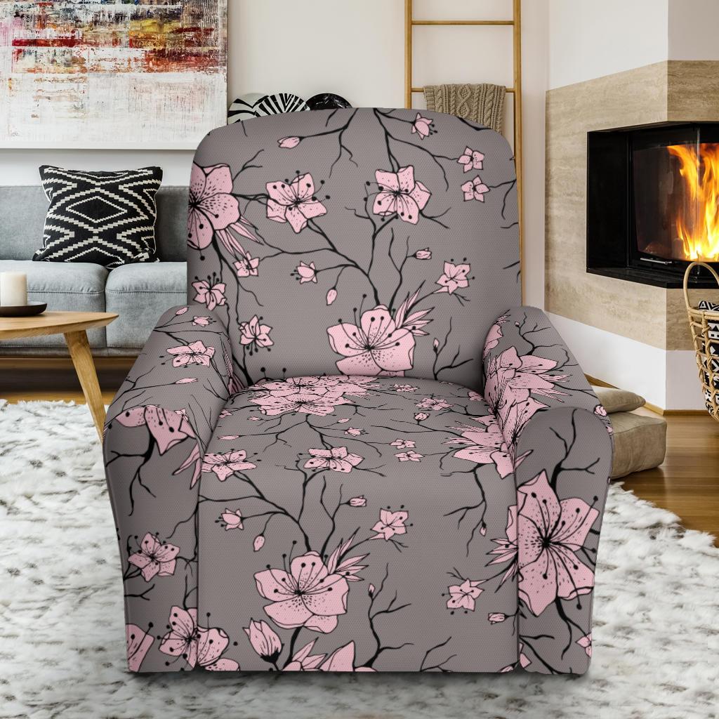 Cherry Blossom Pattern Print Design CB05 Recliner Slipcover-JORJUNE.COM