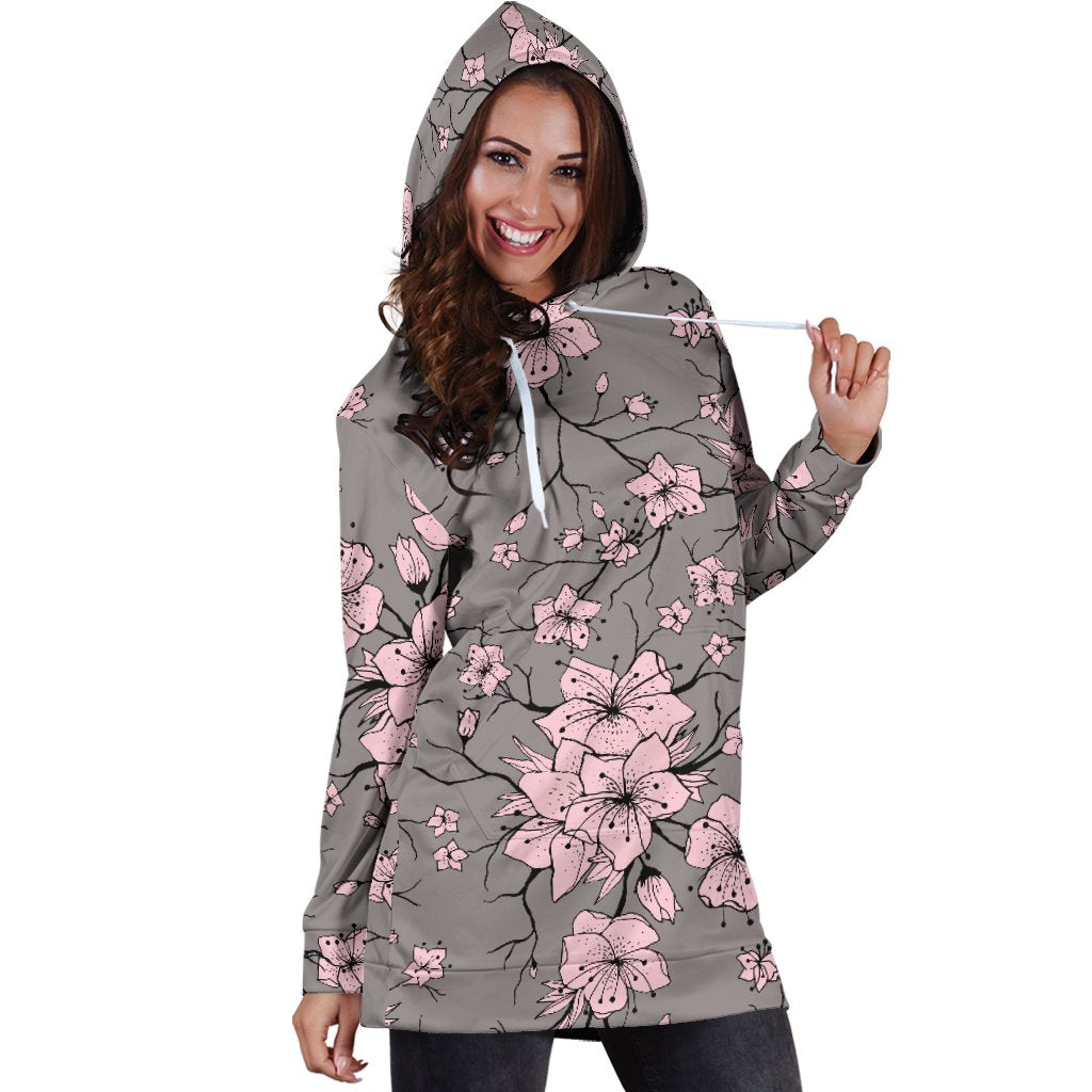 Cherry Blossom Pattern Print Design CB05 Women Hoodie Dress