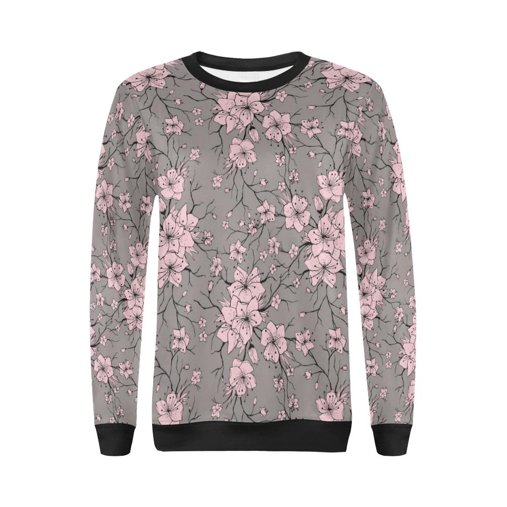 Cherry Blossom Pattern Print Design CB05 Women Long Sleeve Sweatshirt-JorJune