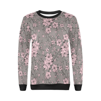 Cherry Blossom Pattern Print Design CB05 Women Long Sleeve Sweatshirt-JorJune