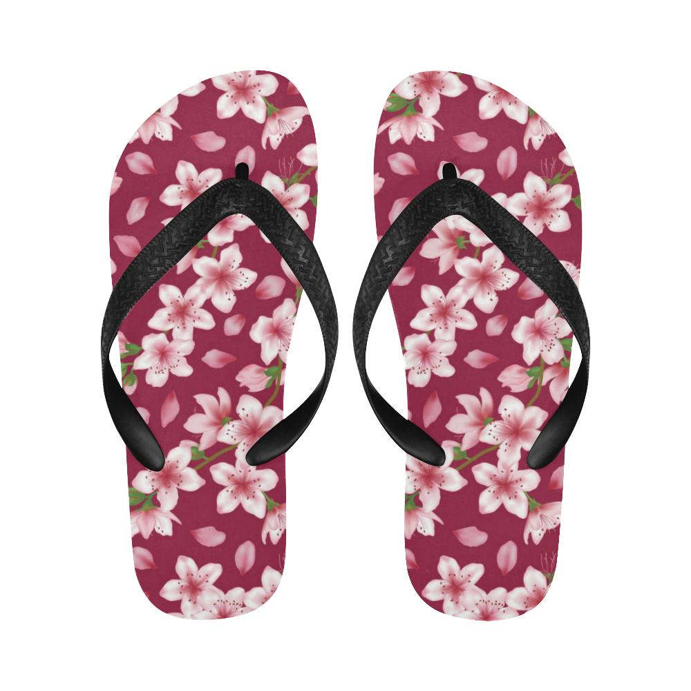 Cherry Blossom Pattern Print Design CB06 Flip Flops-JorJune