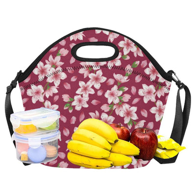 Cherry Blossom Pattern Print Design CB06 Neoprene Lunch Bag-JorJune