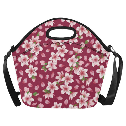 Cherry Blossom Pattern Print Design CB06 Neoprene Lunch Bag-JorJune
