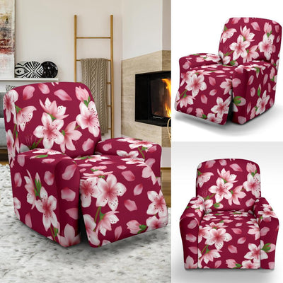 Cherry Blossom Pattern Print Design CB06 Recliner Slipcover-JORJUNE.COM