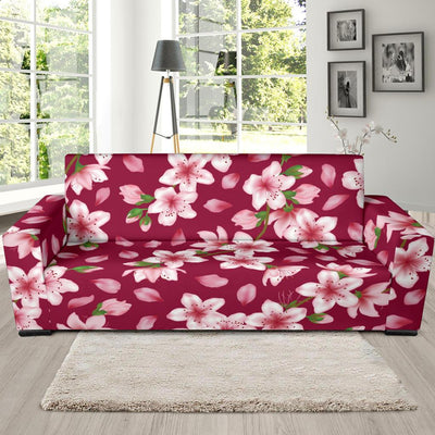 Cherry Blossom Pattern Print Design CB06 Sofa Slipcover-JORJUNE.COM