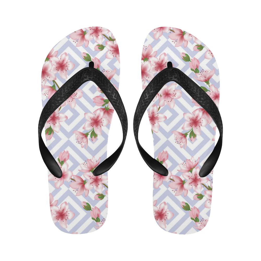 Cherry Blossom Pattern Print Design CB07 Flip Flops-JorJune