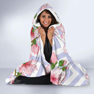 Cherry Blossom Pattern Print Design CB07 Hooded Blanket-JORJUNE.COM