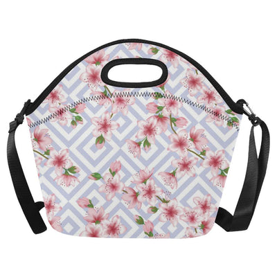 Cherry Blossom Pattern Print Design CB07 Neoprene Lunch Bag-JorJune