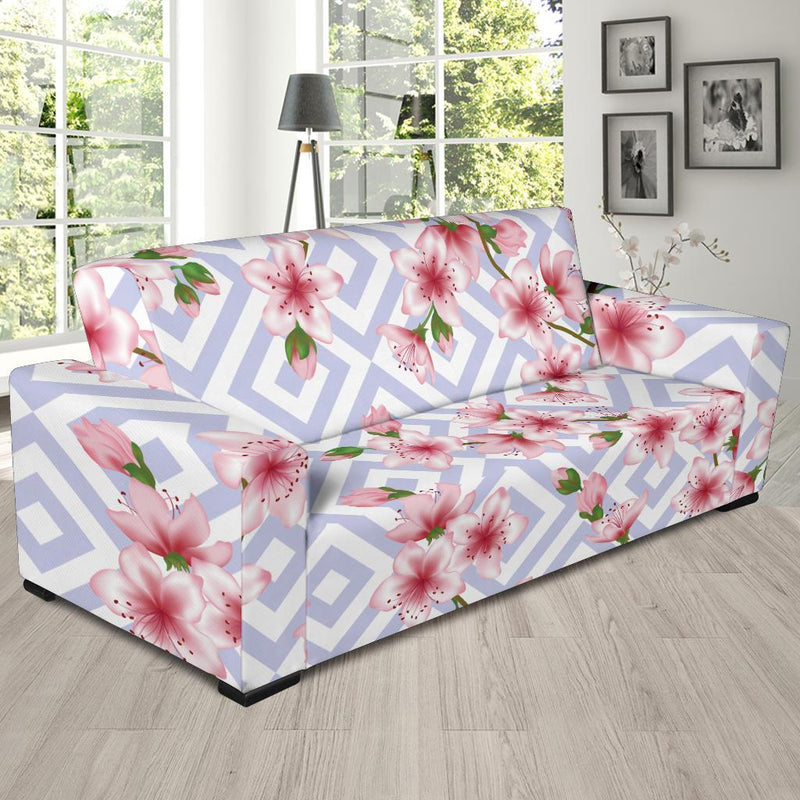 Cherry Blossom Pattern Print Design CB07 Sofa Slipcover-JORJUNE.COM