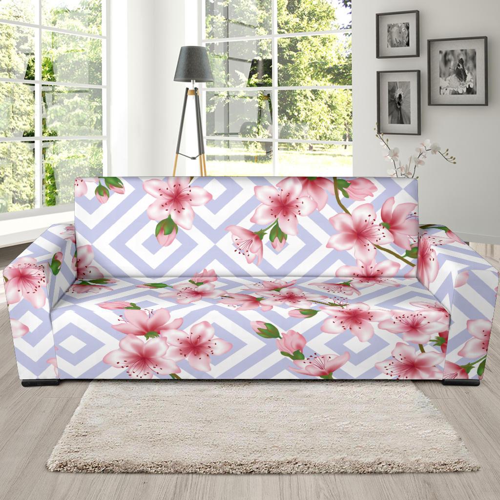 Cherry Blossom Pattern Print Design CB07 Sofa Slipcover-JORJUNE.COM