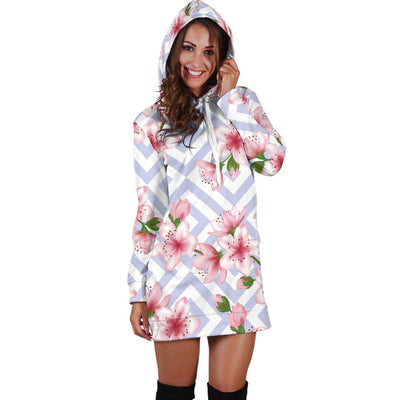 Cherry Blossom Pattern Print Design CB07 Women Hoodie Dress