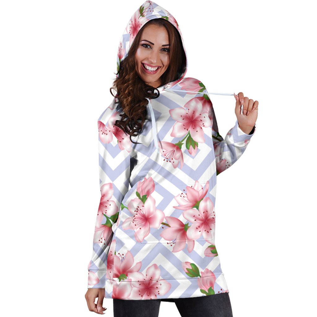 Cherry Blossom Pattern Print Design CB07 Women Hoodie Dress