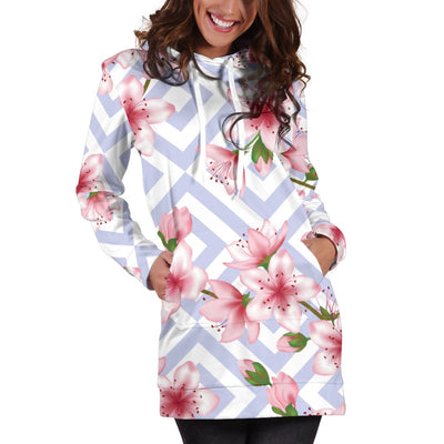 Cherry Blossom Pattern Print Design CB07 Women Hoodie Dress