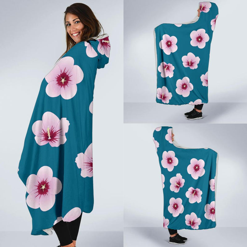 Cherry Blossom Pattern Print Design CB08 Hooded Blanket-JORJUNE.COM