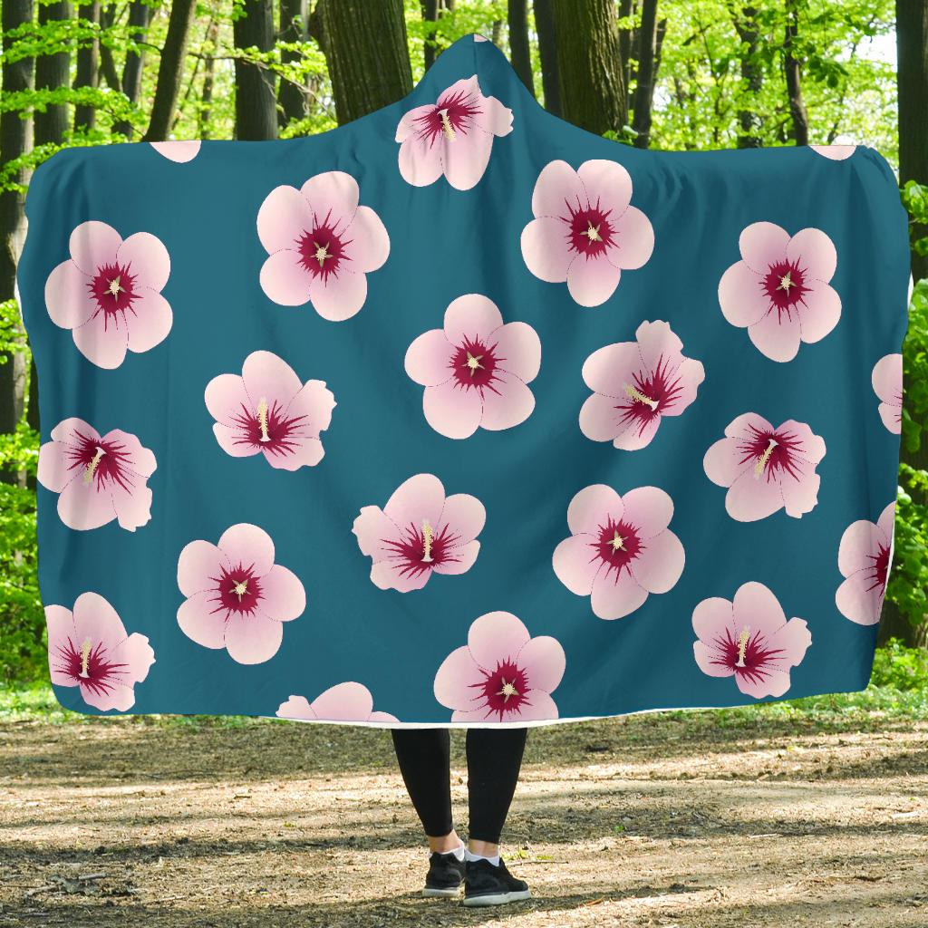 Cherry Blossom Pattern Print Design CB08 Hooded Blanket-JORJUNE.COM