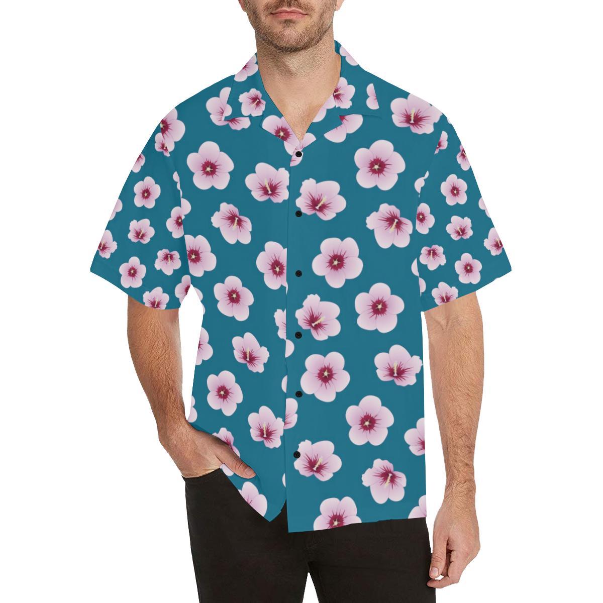 Cherry Blossom Pattern Print Design CB08 Men Hawaiian Shirt-JorJune