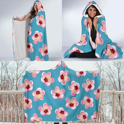 Cherry Blossom Pattern Print Design CB09 Hooded Blanket-JORJUNE.COM